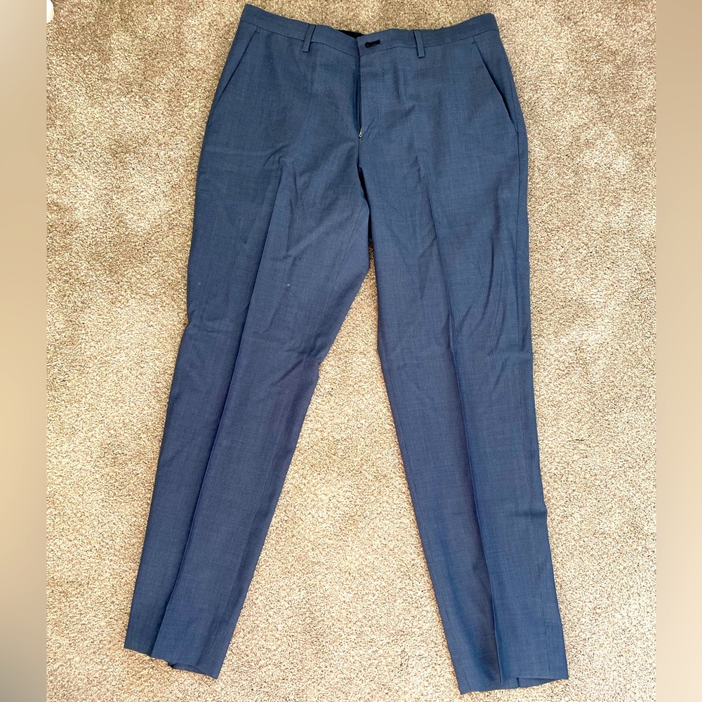 Hugo Boss Blue Super 100 Slim suit pants - Matching suit jacket available.